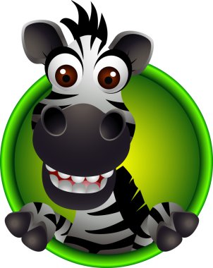 Cute zebra head cartoon clipart