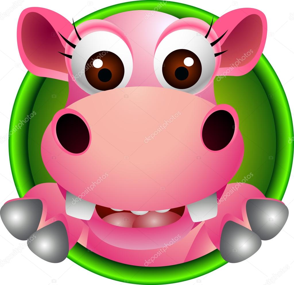 Cute Baby Hippo Head Cartoon Stock Vector Image By C Starlight7