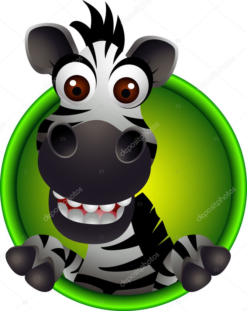 Cute zebra head cartoon