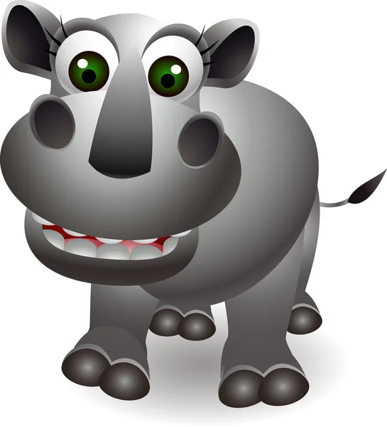 Desenhos animados de rinoceronte engraçado — Vetor de Stock