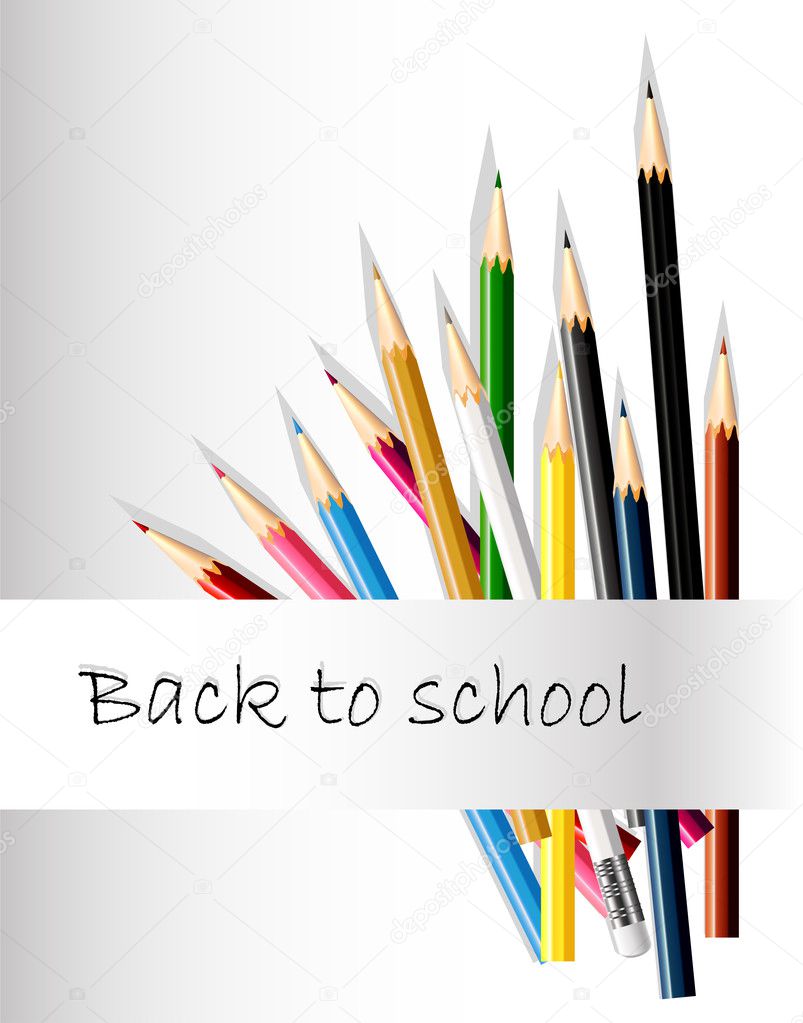 Colored pencil back to school
