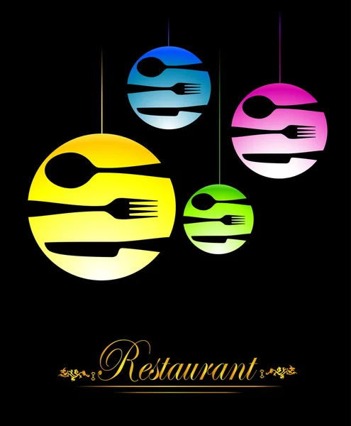 Menu restauracji z curtely — Wektor stockowy