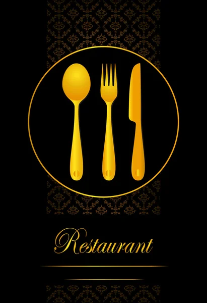 Menu restoran dengan curtely - Stok Vektor