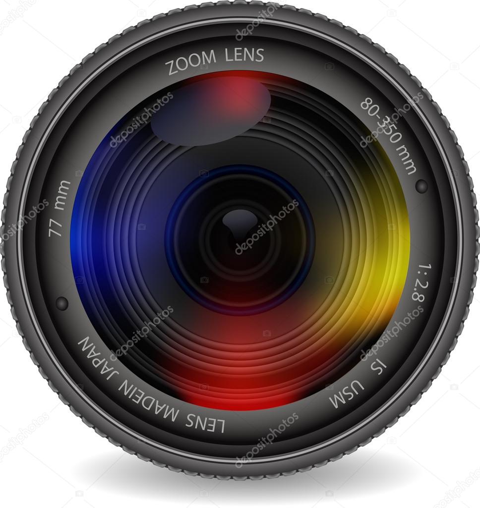 Camera photo lens, vector.