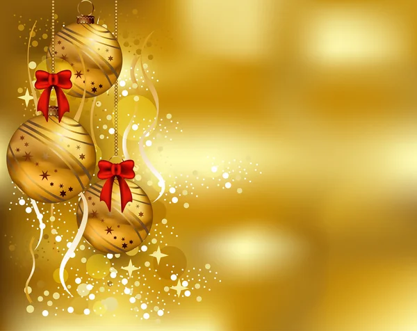 Schönheit Weihnachtskarte Hintergrund mit goldener Farbe — Stockvektor