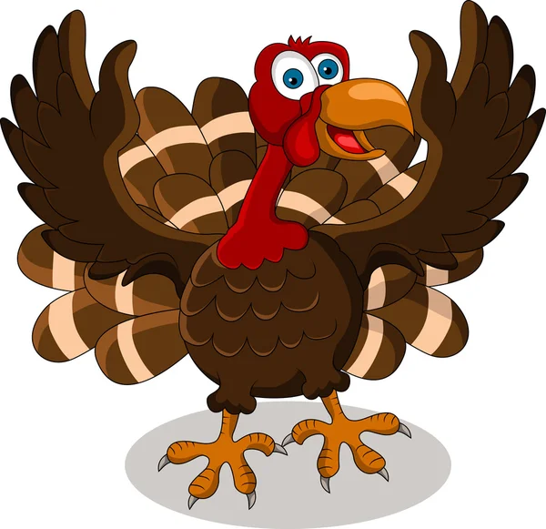 Happy turkey cartoon — Stock Vector