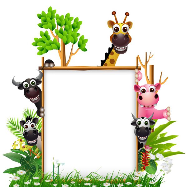 Funny animal with blank sign