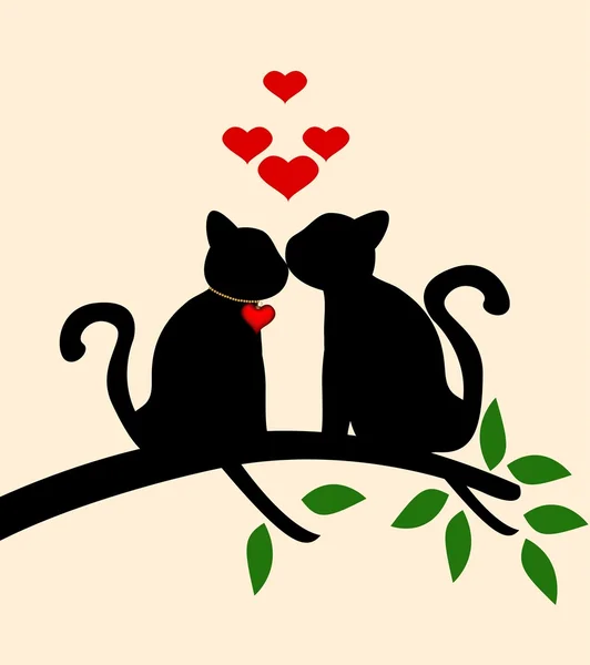 Verhaal van de liefde van de kat — Stockvector