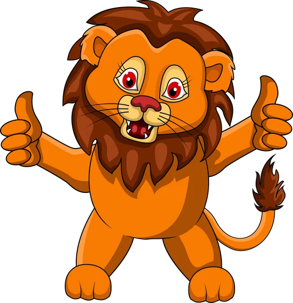 Drôle de dessin animé lion — Image vectorielle