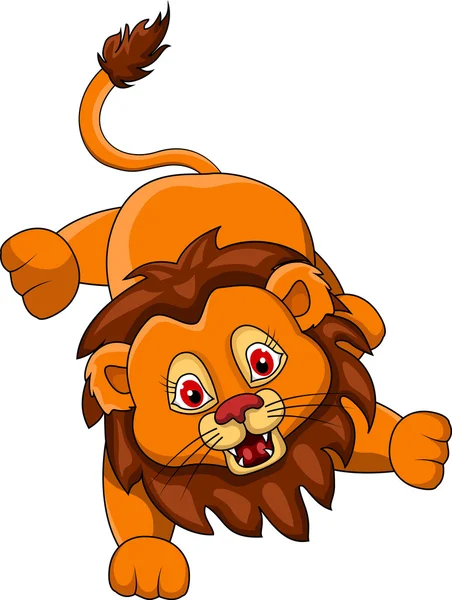 Drôle de dessin animé lion — Image vectorielle