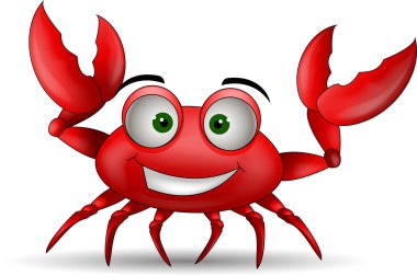 Funny cartoon crabs clipart