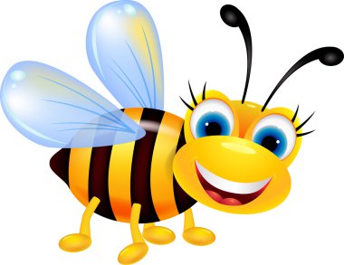 Funny bee cartoon clipart