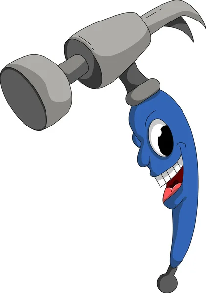 Blauer Hammer Cartoon — Stockvektor
