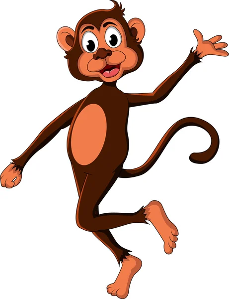 Aranyos majom rajzfilm kifejezés — Stock Vector