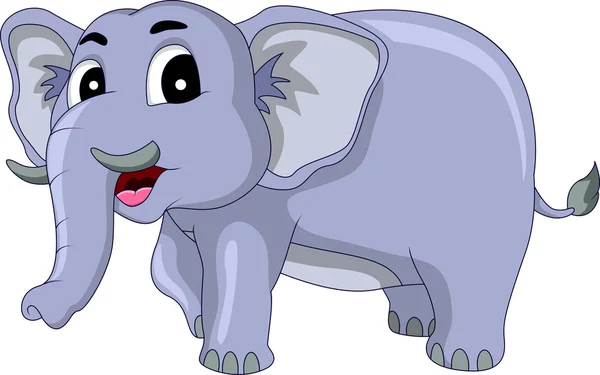 행복 한 코끼리 만화 — 스톡 벡터