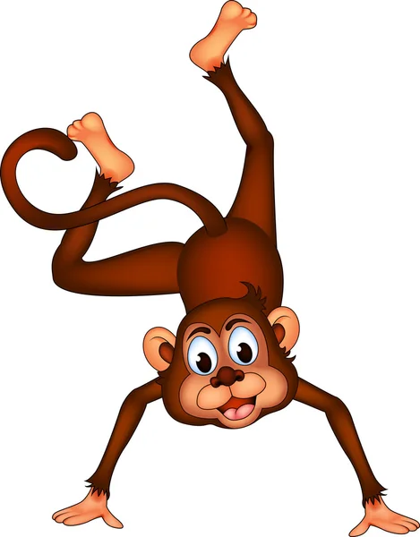 Cute monkey cartoon dancing — Stock Vector