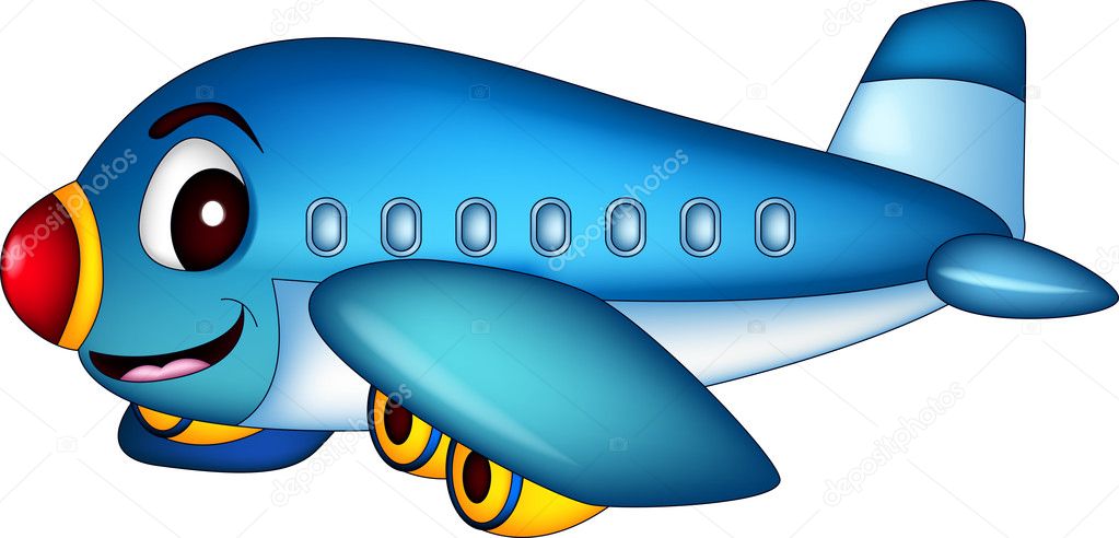 cartoon airplane flying