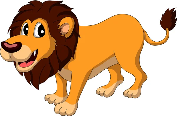 Mignon lion dessin animé — Image vectorielle