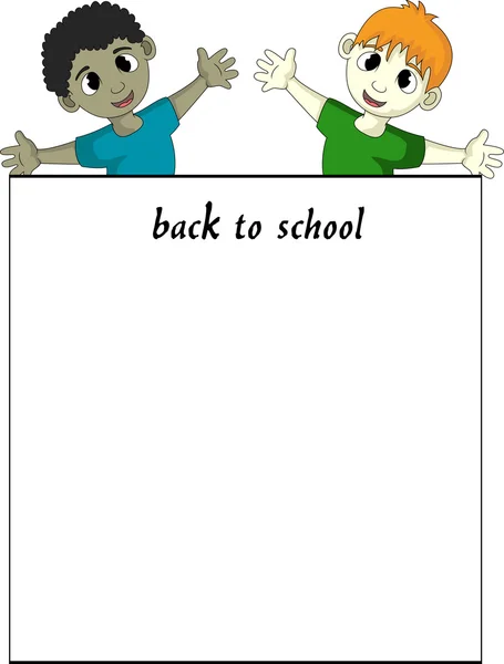 Child with back to school sign — Stock Vector