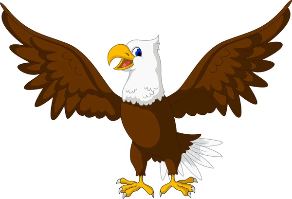 Schattig eagle cartoon poseren — Stockvector