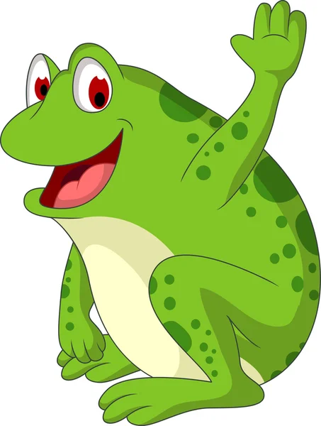 可爱青蛙卡通微笑 — 图库矢量图片