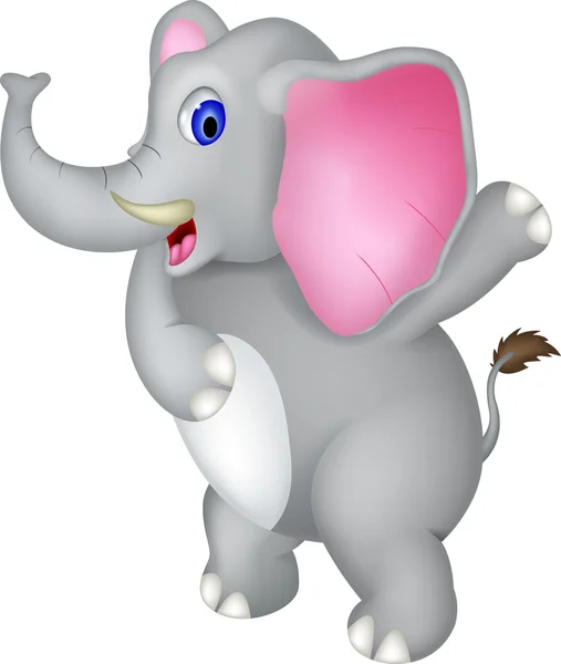 Lindo elefante de dibujos animados — Vector de stock