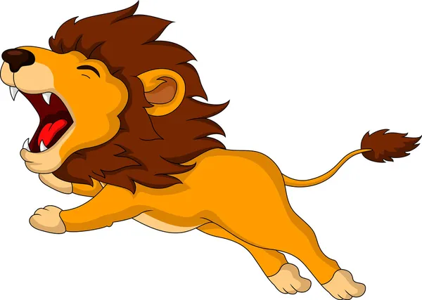 Lion de dessin animé rugissant — Image vectorielle