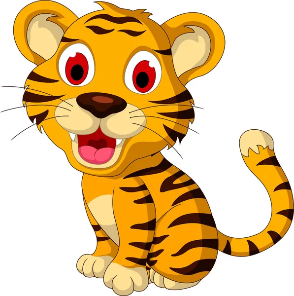 Lindo bebé tigre posando — Vector de stock