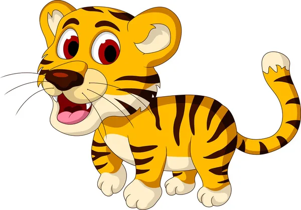 Mignon bébé tigre marche — Image vectorielle