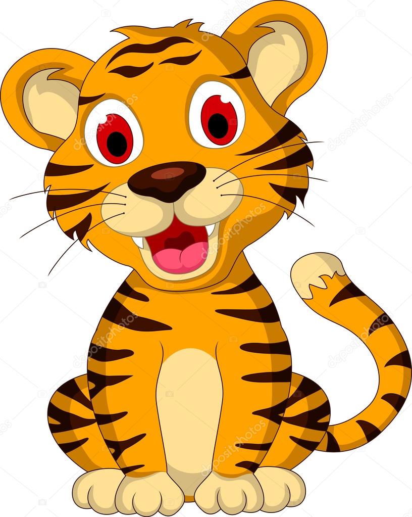 Cute baby tiger sitting Stock Vector Image by ©starlight789 #25551407