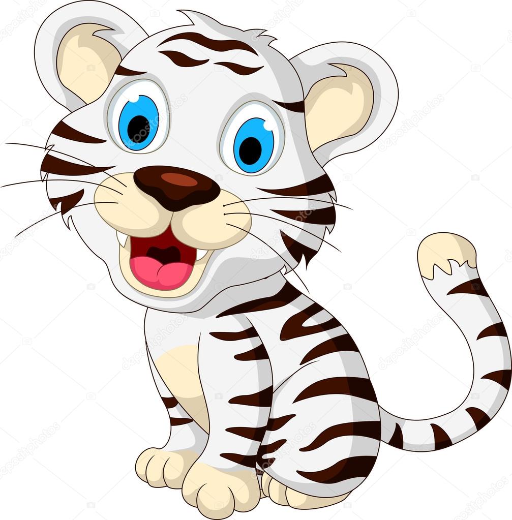 Cute baby white tiger posing