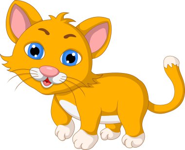 sevimli kedi çizgi film ifade