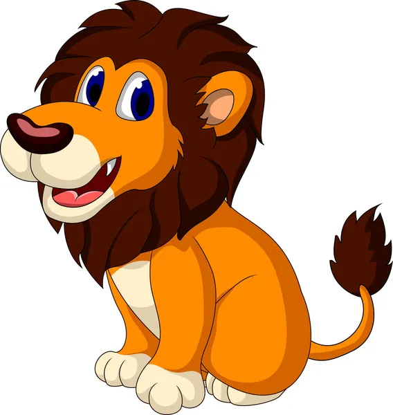Carino leone cartoni animati espressione — Vettoriale Stock