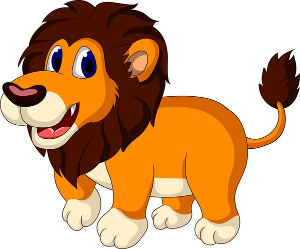 Cute lion cartoon expression — Stock Vector