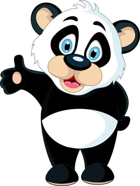 Lindo bebé panda levantando su mano — Vector de stock