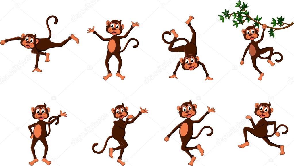 Cute comical monkey series