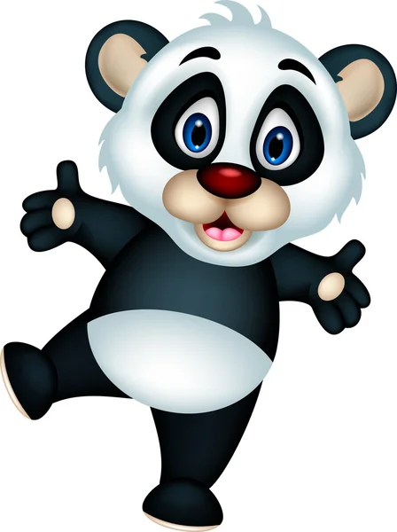 Lindo bebé panda dibujos animados — Vector de stock