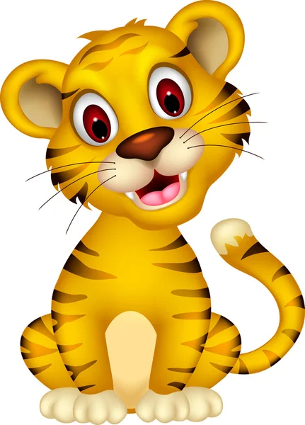 Lindo bebé tigre posando — Vector de stock