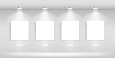 Beauty Gallery Interior with empty frames clipart