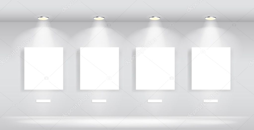 Beauty Gallery Interior with empty frames