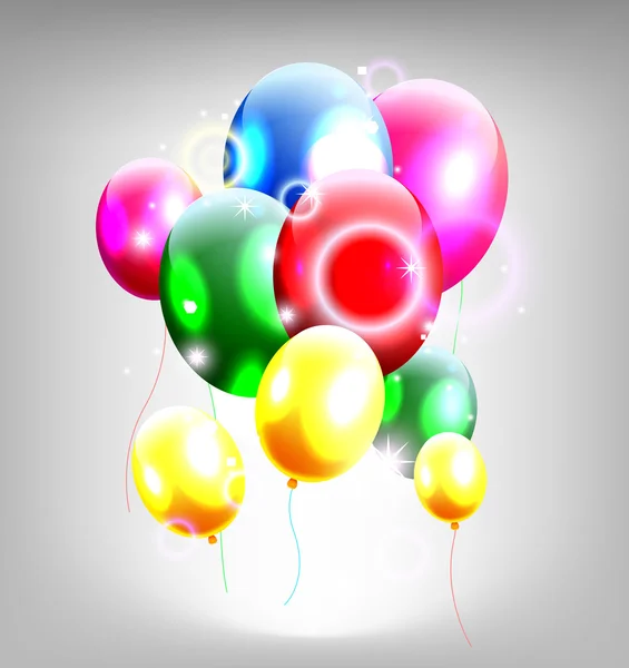 Fond d'anniversaire avec ballons — Image vectorielle