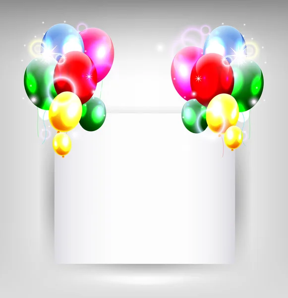 Ballons avec signe vierge pour fond d'anniversaire — Image vectorielle