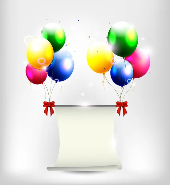 Fondo de cumpleaños con globo y lugar para texto — Vector de stock