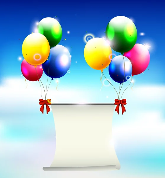 Fond d'anniversaire avec ballon et endroit pour le texte — Image vectorielle