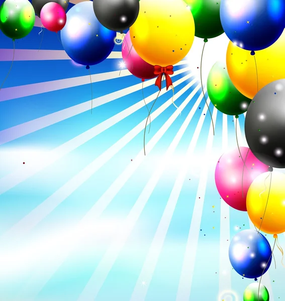 Воздушные шары на фоне дня рождения — стоковый вектор