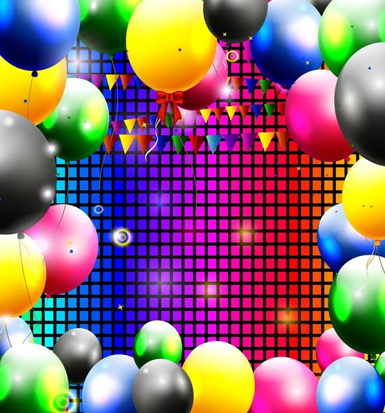与气球生日背景 — 图库矢量图片