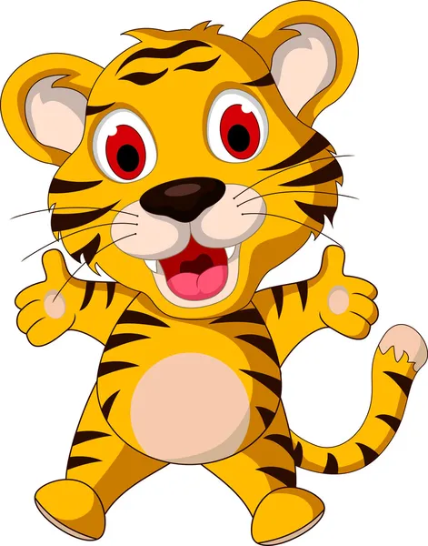 Lindo bebé tigre posando — Vector de stock