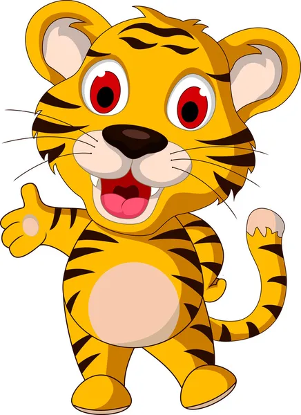 Mignon bébé tigre posant — Image vectorielle
