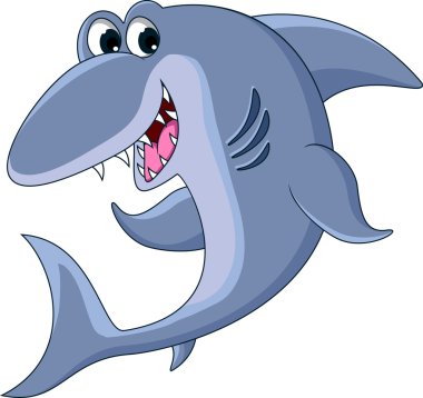 köpekbalığı karikatür gülümseyen