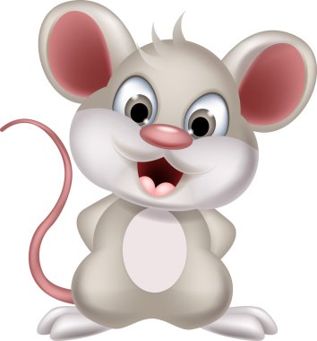 Cute mouse cartoon posing clipart